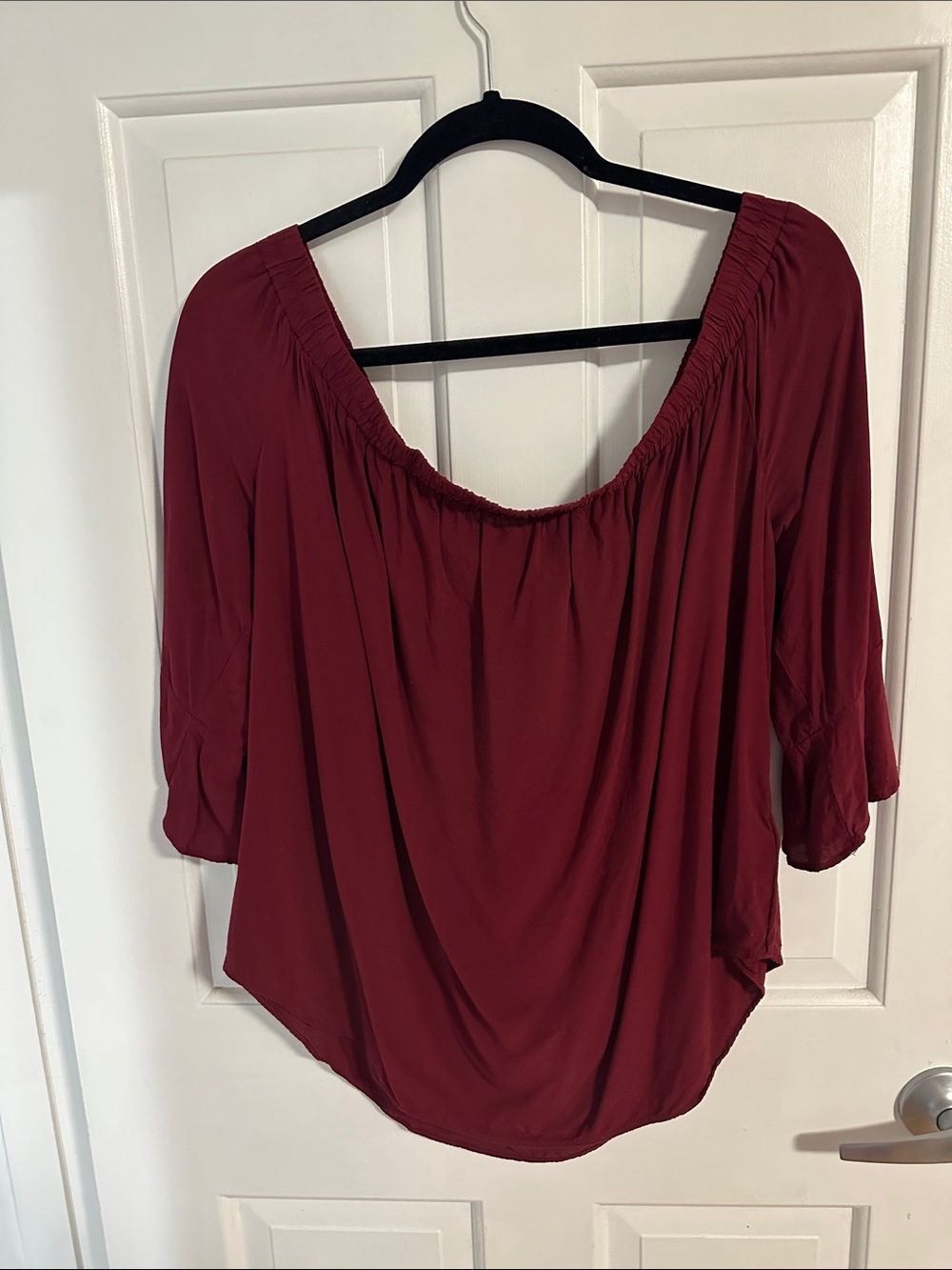 Old Navy Off-Shoulder Wine Red Blouse